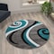 Flash Furniture Turquoise 4' x 4' Modern Plush Abstract Area Rug KP-RG952-44-TQ-GG - alternate 5